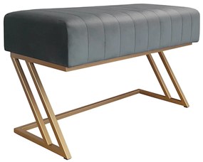 Ławka ZETA LOFT pufa podnóżek metal podstawa złota