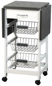 Kesper 25816 Wózek kuchenny z blatem roboczym, 75,5 x 45 x 37 cm