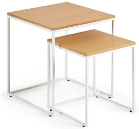 Stoliki w dekorze dębu zestaw 2 szt. 45x45 cm Yoana – Kave Home