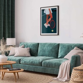 Plakat Tenisistka 60x90 cm z ramą czarną z marginesem ARTGEIST B
