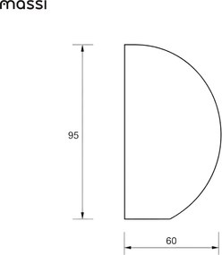 Lustro półokrągłe z podświetleniem MOON Half Cut LED | Różne rozmiary | Różne kolory : Kolor tafli szkła - Grafit, Rozmiar - 60 x 95 cm, Wersja - Prawa