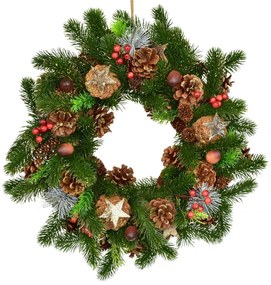 Świąteczny ozdobiony wieniec świerkowy Winter Dream, 40 cm