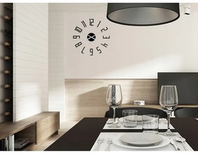 Zegar ścienny z dużymi cyframi naklejany nowoczesny do salonu sypialni loft