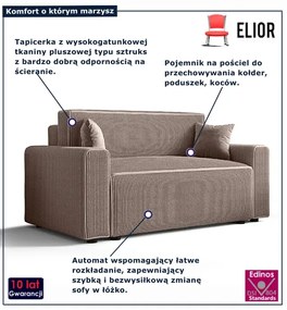 Jasnoróżowa rozkładana sofa z pojemnikiem A7-R74