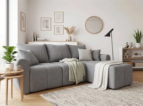 Rozkładana dwustronna sofa narożna do L SEVIO 246x145 cm, szara + 2 poduszki GRATIS