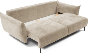 Masseno Sofa UNO z funkcją spania i pojemnikiem na pościel, Rozkładana sofa - Beżowy, OVER THE HORIZON 08