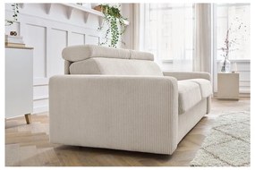 Kremowa sztruksowa rozkładana sofa 215 cm Monaco – Bobochic Paris