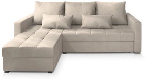 Kremowa rozkładana narożna sofa ZENOVA 220x140 cm, dwustronna