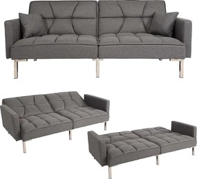Sofa rozkładana MCW-K65,  tkanina/tekstylia szary