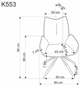 Krzesło tapicerowane K553 szare obracane HALMAR