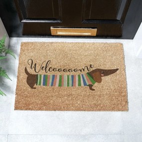 Wycieraczka z włókna kokosowego 40x60 cm Welcome Sausage Dog – Artsy Doormats