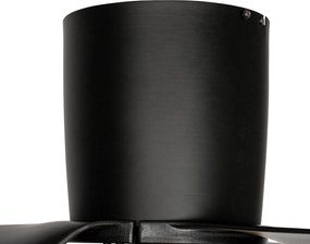 Czarny wentylator sufitowy 123 cm z LED, ściemnialny, z pilotem - Patty