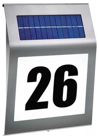 PODŚWIETLANY Numer Domu Budynku Lampka SOLARNA Tabliczka AUTOMAT Cyfry Litery