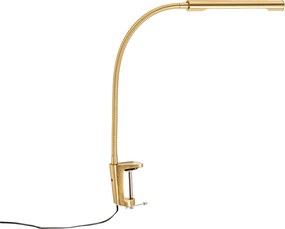 Lampa biurkowa zaciskowa mosiądz w tym LED ze ściemniaczem dotykowym - Lionard