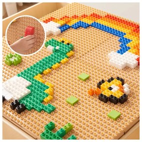 Masterkidz drewniany stół edukacyjny + akcesoria stem wall + 563 klocków