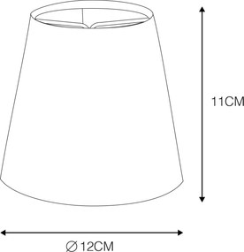 Biały abażur do zaciskania z lnu 12 cm okrągły
