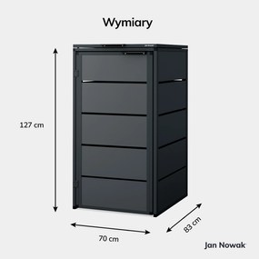 Zabudowa śmietnikowa 240L jednokomorowa, antracyt