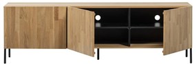 Szafka pod TV z litego drewna dębowego w naturalnym kolorze 180x56x46 cm Bono – WOOOD