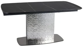 Stół rozkładany MONCLER CERAMIC 160(240)x90 czarny mat/srebrny SIGNAL