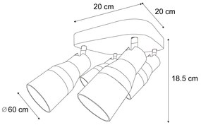 Kwadratowy Plafon / Reflektorek / Spot / Spotow / Lampy sufitowe GU10 beżowy 50 mm 4-punktowy - Stanley Nowoczesny Oswietlenie wewnetrzne