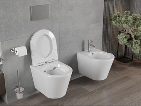 Mexen Rico miska wc Rimless z deską wolnoopadającą slim, duroplast, biała połysk - 30720300