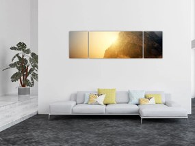 Obraz góry we mgle (170x50 cm)