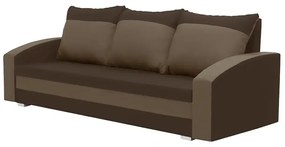 Kanapa sofa 3 os z funkcją spania KING Ciemny brąz/Jasny brąz