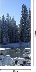 Fototapeta na drzwi - Śnieżny las (95x205cm)