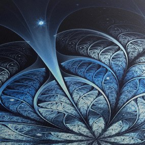 Obraz ciemnoniebieskiego kwiatu (z zegarem) (90x30 cm)