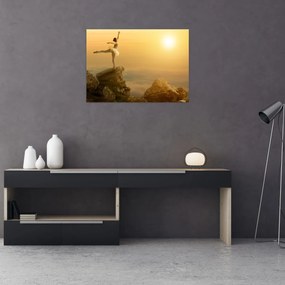 Obraz - Baletnica na skale (70x50 cm)