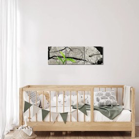 Obraz - Pęknięcia (z zegarem) (90x30 cm)