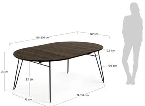 Okrągły rozkładany stół z blatem w dekorze jesionu ø 120 cm Norfort – Kave Home