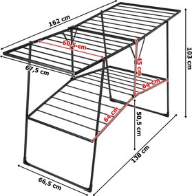 Czarna dwupoziomowa suszarka na pranie  B3-W43