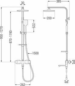 Mexen CQ62 zestaw wannowo-prysznicowy z deszczownicą i baterią termostatyczną, różowe złoto - 779106295-60