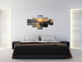 Obraz statku na brzegu (125x70 cm)