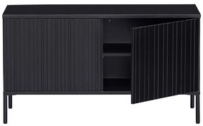 Czarna szafka pod TV z litego drewna sosnowego 100x56 cm Gravure – WOOOD