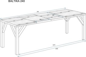 Stół Baltika 240 rozkładany od 130 do 240 cm kaszmir