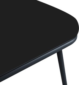 Zestaw mebli ogrodowych antracyt aluminiowa sofa 2 fotele stolik sznurowany