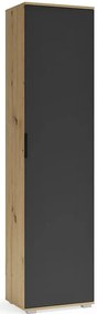 Szafa wąska dąb artisan + antracyt P8-D68