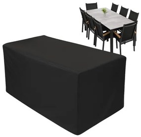 Czasza parasola ochronny na stół 220x100 cm + 6 do 8 rozkładanych krzeseł