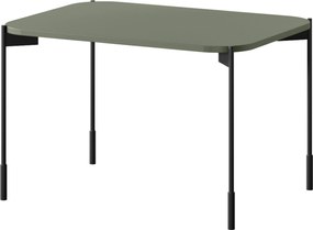 Stolik kawowy Sonatia 70 cm prostokątny na metalowych nogach - oliwka
