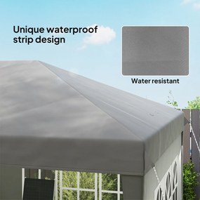 Outsunny Pawilon 3x6 m wodoodporny, składany z 4 ścianami, oknami, ochrona UV, torba transportowa, szary | Aosom PL