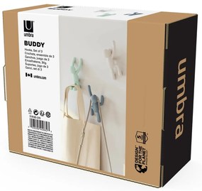 Ścienne plastikowe haczyki zestaw 3 szt. Buddy – Umbra