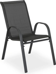 Zestaw Mebli Ogrodowych NEBRASKA Szary 6 Krzeseł Stół Tarasowy Parasol Nowoczesny