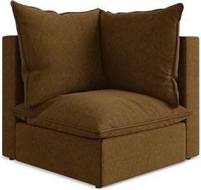 Moduł narożny - z tkaniny welwetowej - musztardowy - MANAO