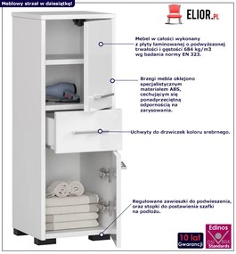 Półsłupek Łazienkowy Biały W Połysku T3-E60
