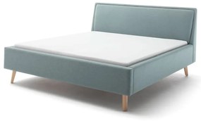 Szaroniebieskie tapicerowane łóżko dwuosobowe 160x200 cm Frieda – Meise Möbel