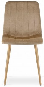 Aksamitne krzesło LAVA, brązowe