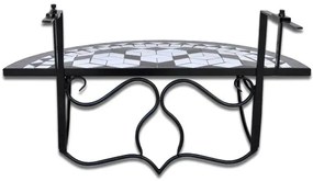 Czarno-biały stolik mozaikowy na balkon M3-M77