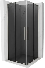 Mexen Velar L Duo kabina prysznicowa rozsuwana 80 x 80 cm, grafit, nikiel szczotkowany - 871-080-080-02-43-97